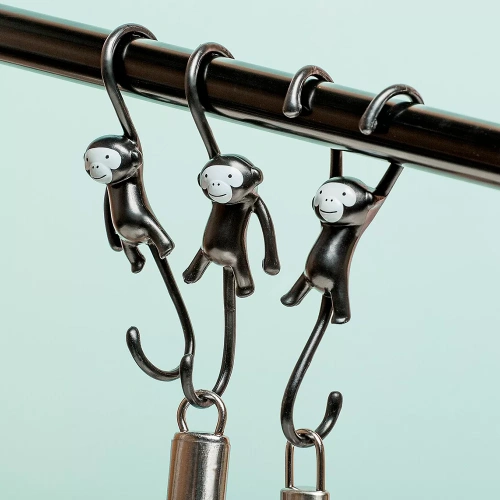 Кухонные крючки Monkey Business Just Hanging, 3 шт, черные